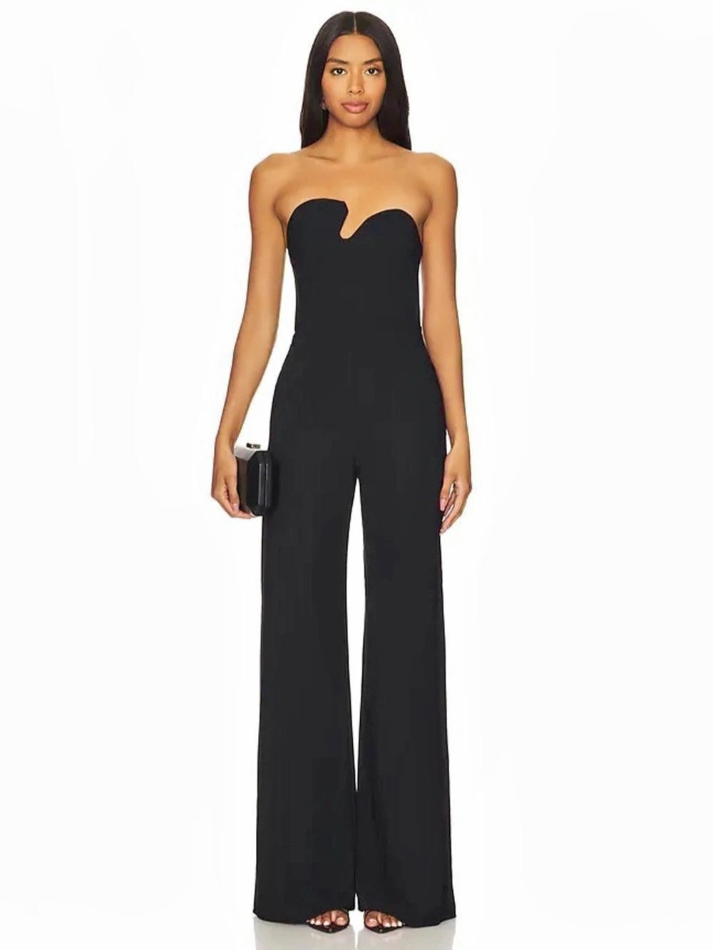 Amanda Uprichard Strapless Puzzle Jumpsuit Black XS
